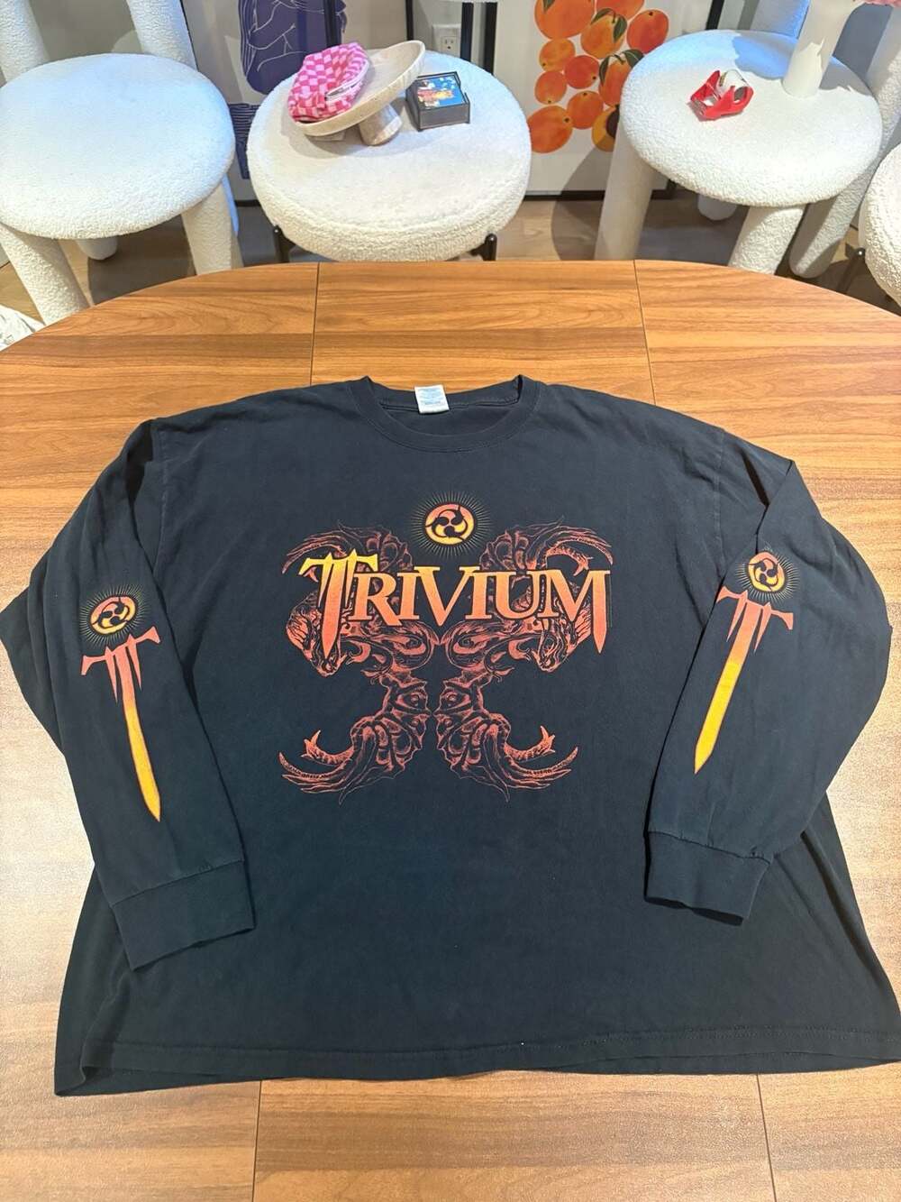 Trivium Heavyweight Cotton Dragon Long Sleeve Band T-Shirt Size 2XL